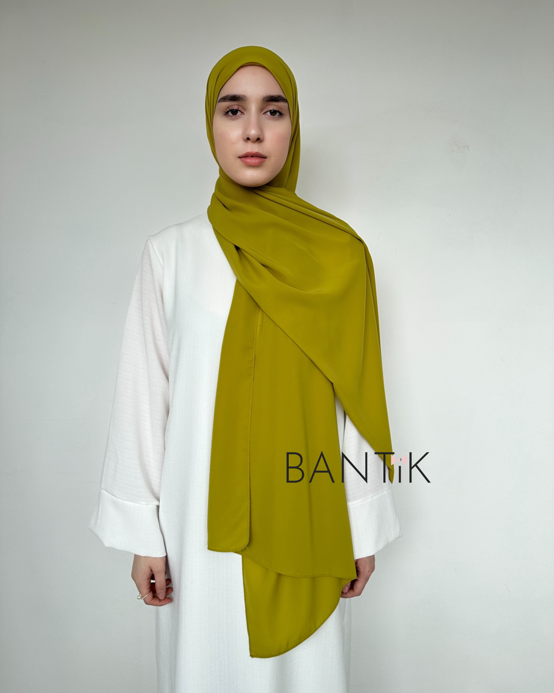 Hijab soie de MÈDINE olive écharpe châle voile BANTIK