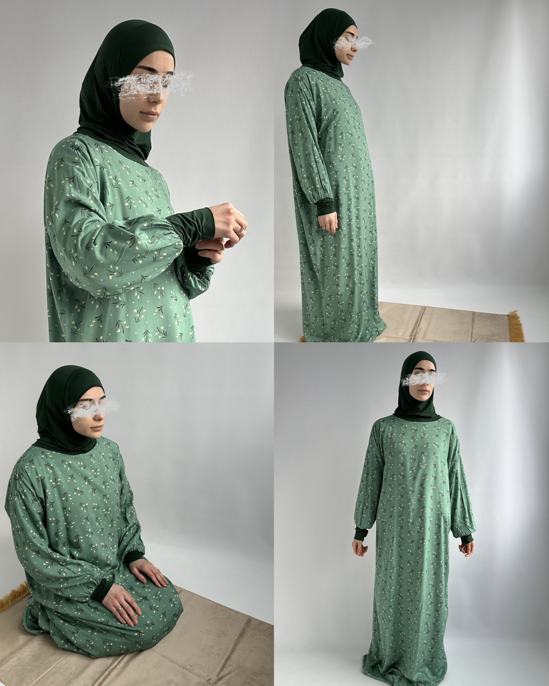 Robe de prière avec cagoule intégrée, il n’y a qu’à l’enfiler pour être couverte de la tête au pieds, en confort. Tissu très agréable à imprimés fleuris. Cette robe est idéale pour la prière et convient aux grandes tailles.