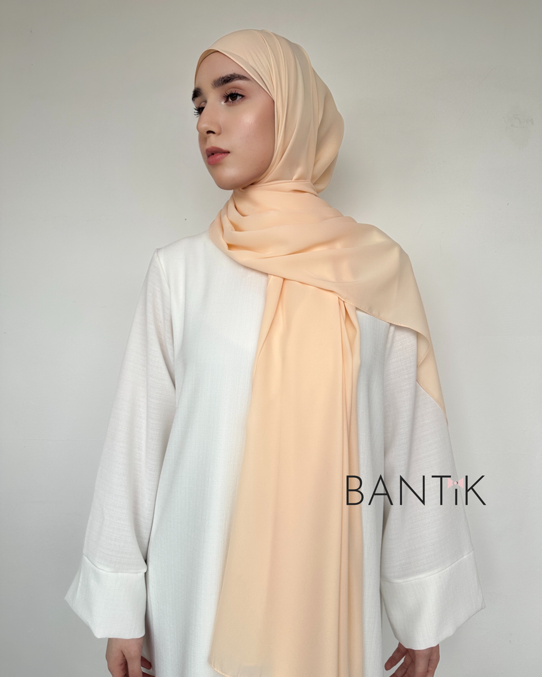 Hijab châle voile soie de MÈDINE bisque