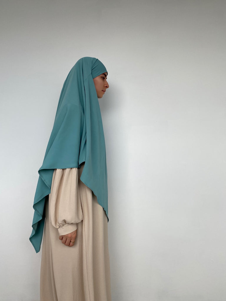 Khimar pour la femme Musulmane, en soie de médine, khimar turquoise