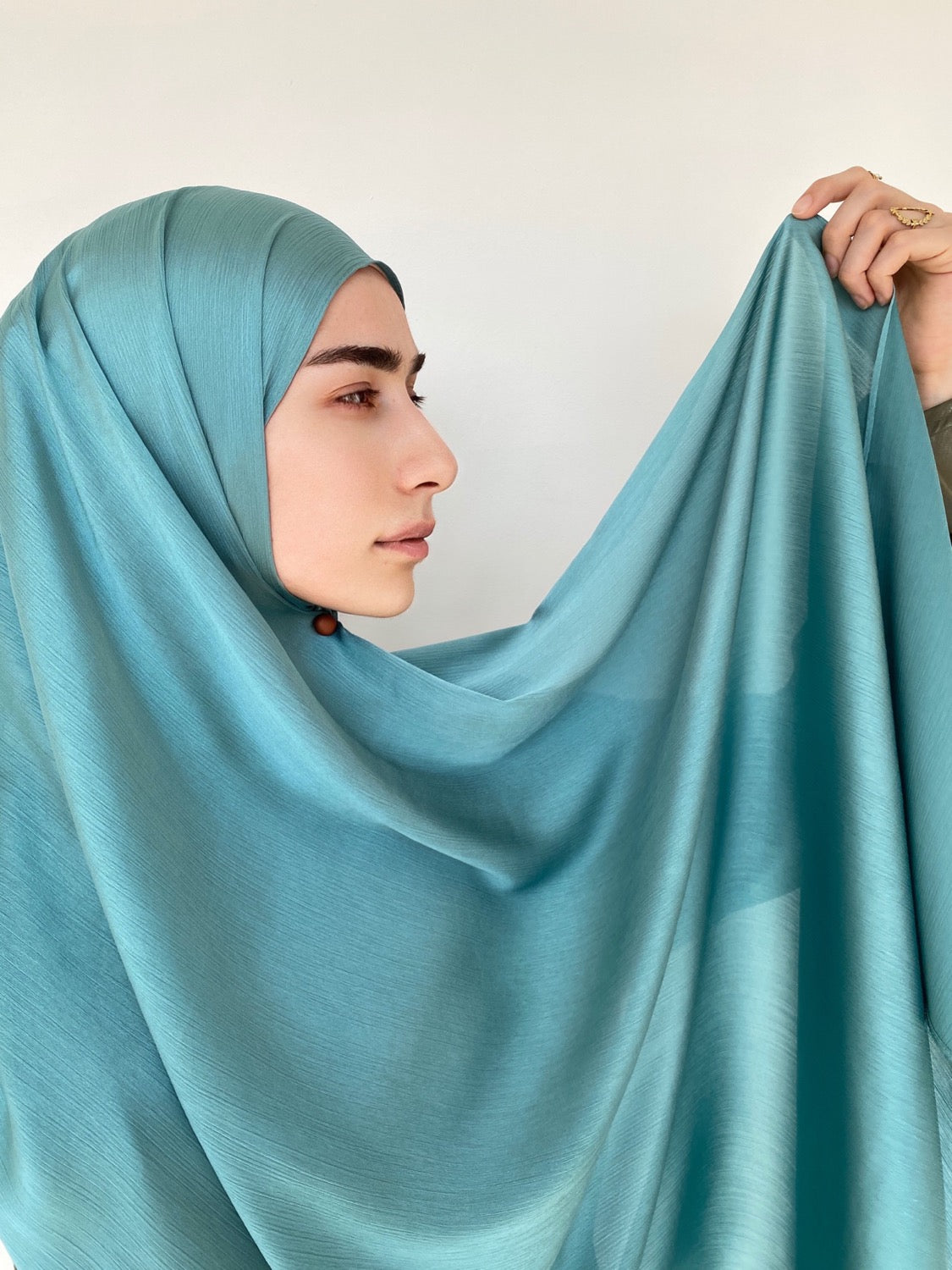 HIJAB EFFET SATIN TURQUOISE - BANTIK