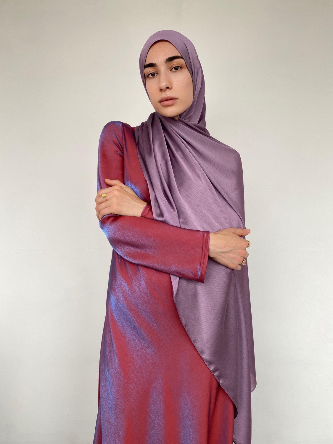 HIJAB EFFET SATIN PRUNE - BANTIK
