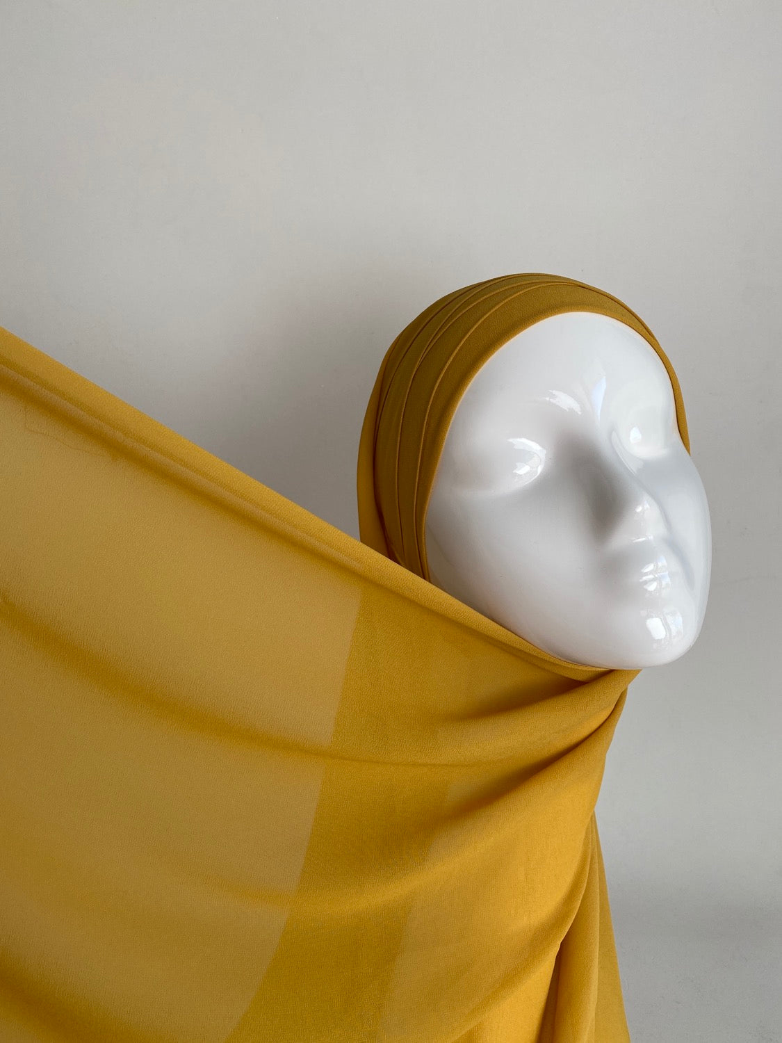 HIJAB À ENFILER MOUSSELINE MOUTARDE - BANTIK