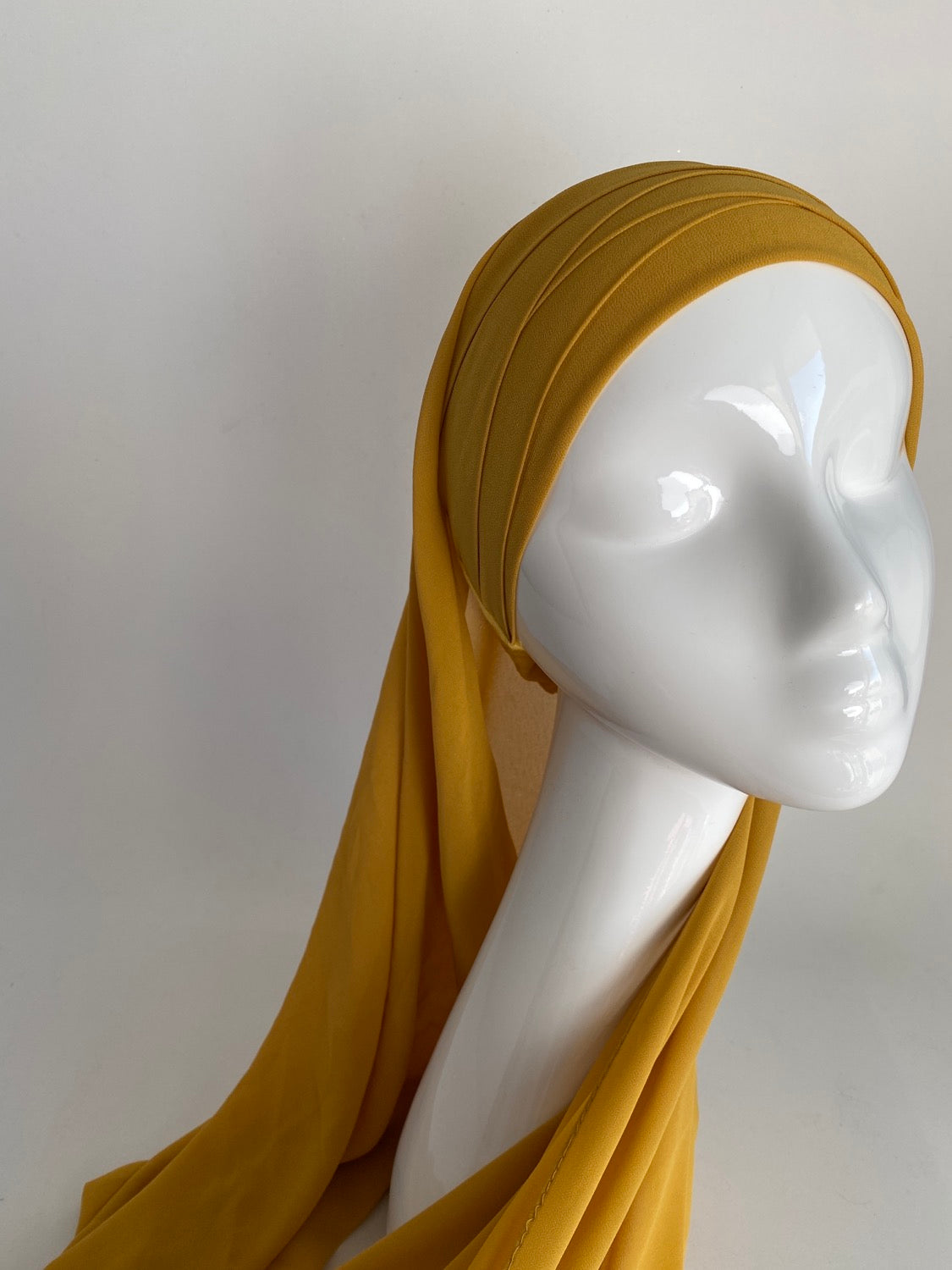 HIJAB À ENFILER MOUSSELINE MOUTARDE - BANTIK