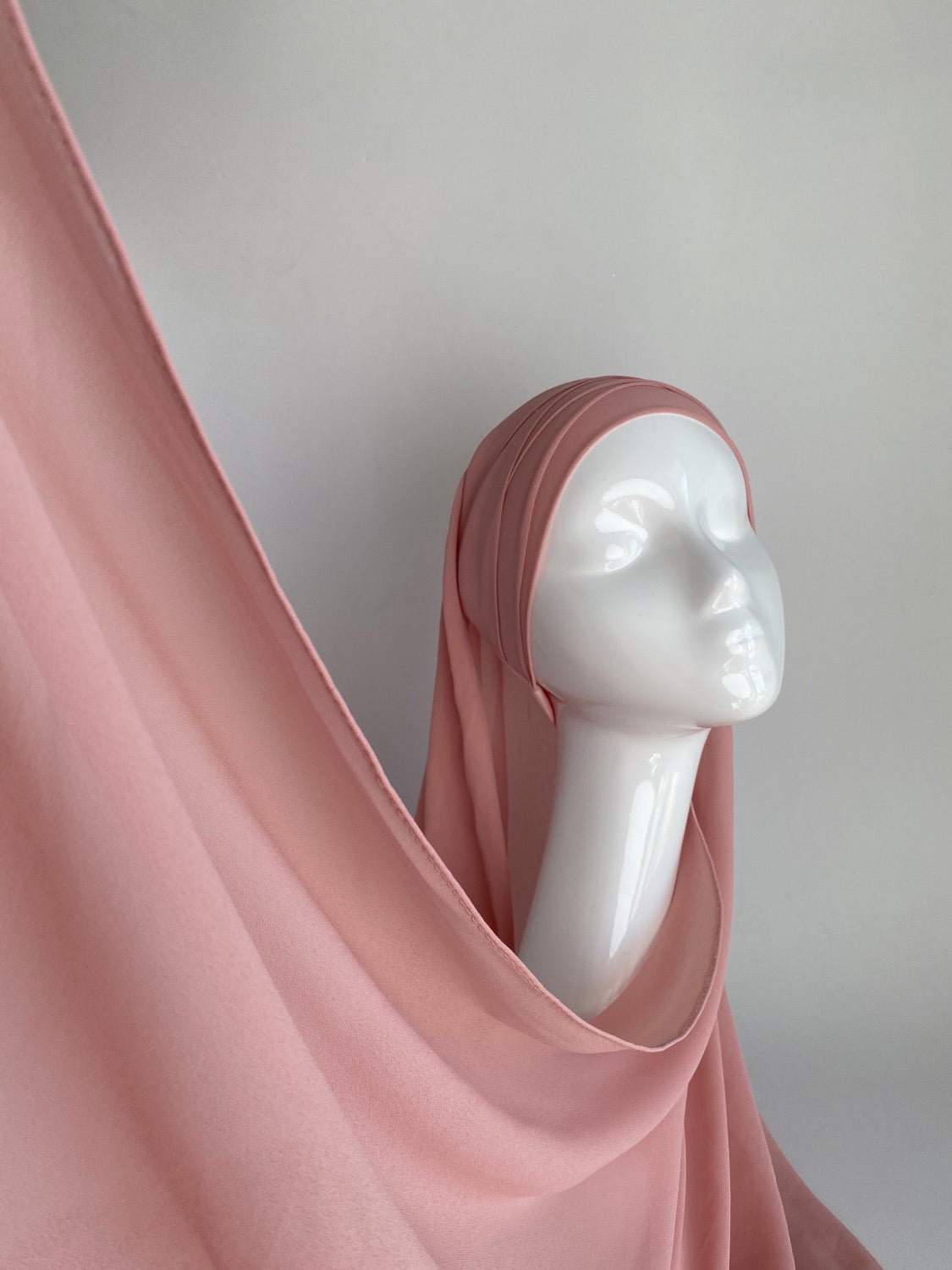 HIJAB À ENFILER MOUSSELINE ROSE PÂLE - BANTIK