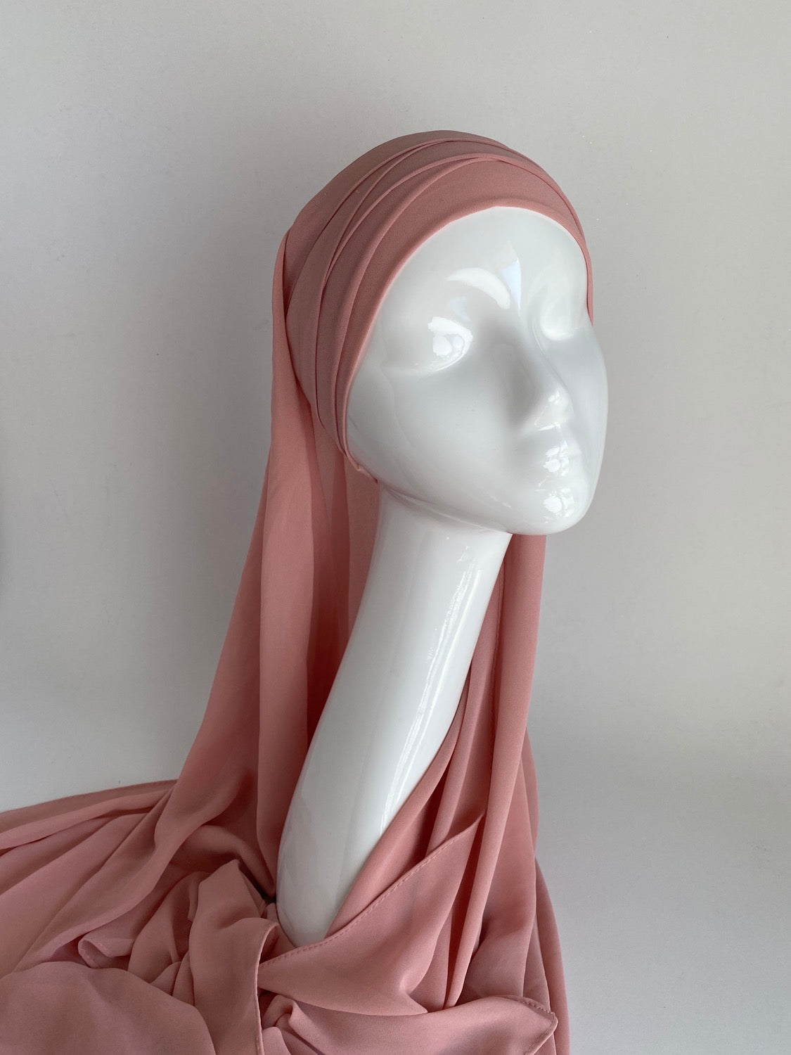 HIJAB À ENFILER MOUSSELINE ROSE PÂLE - BANTIK