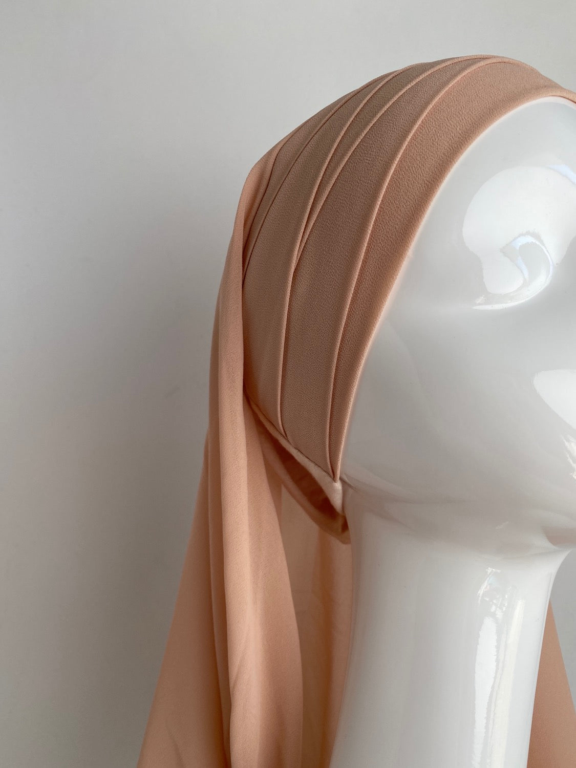 HIJAB À ENFILER MOUSSELINE BEIGE ROSE - BANTIK
