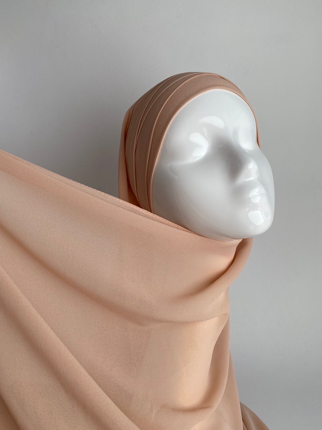 HIJAB À ENFILER MOUSSELINE BEIGE ROSE - BANTIK