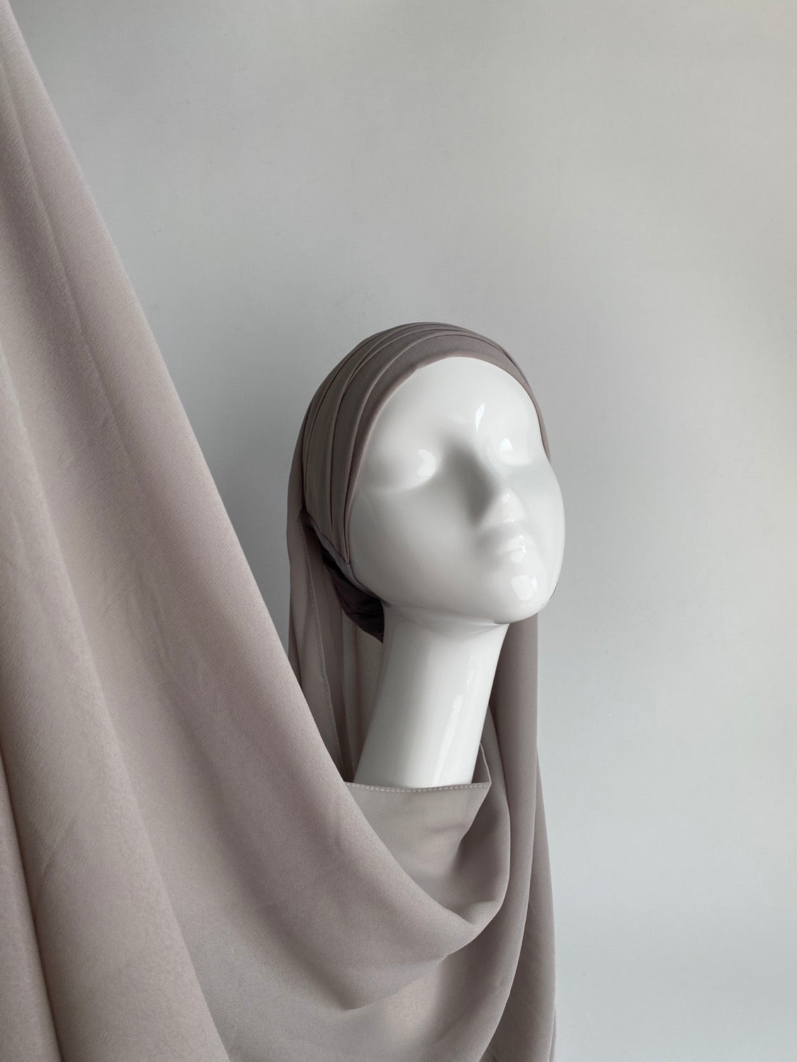 HIJAB À ENFILER MOUSSELINE GRIS - BANTIK