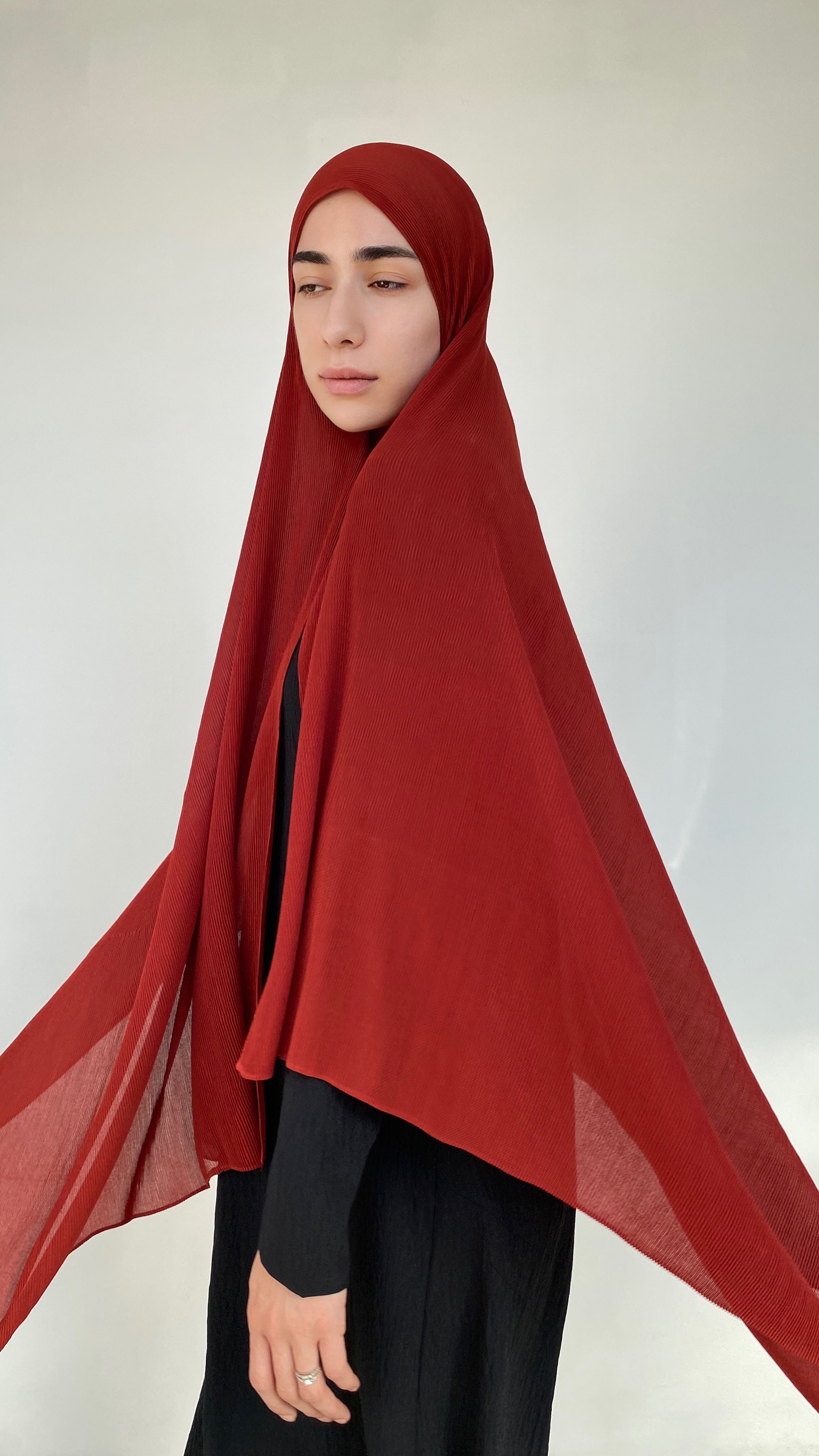 Hijab mousseline plissé, hijab côtelé, hijab long, XXL, chiffon hijab.
