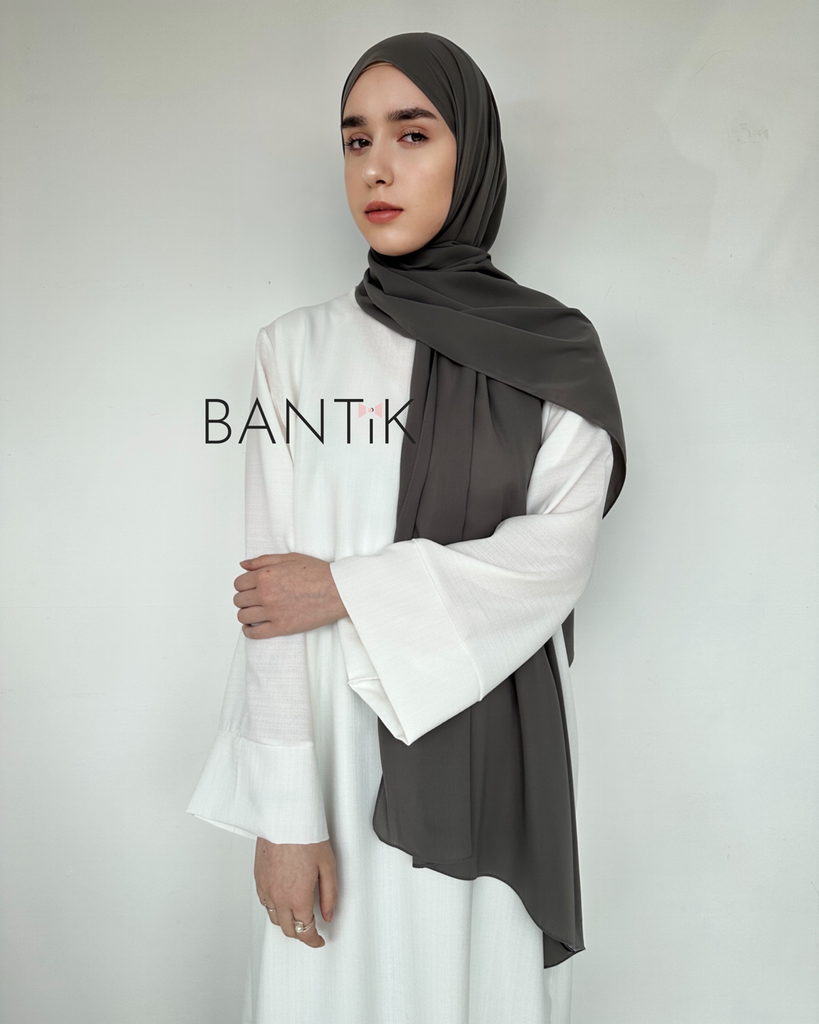 Hijab écharpe châle voile soie de MÈDINE gris