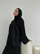 Ensemble Sakura noir – jupe longue avec poches et blouse kimono élégante BANTIK