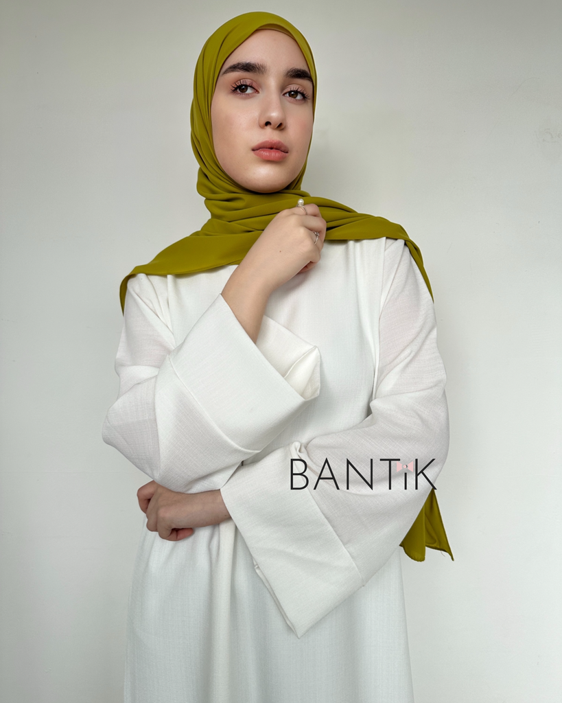 Hijab soie de MÈDINE olive écharpe châle voile BANTIK 