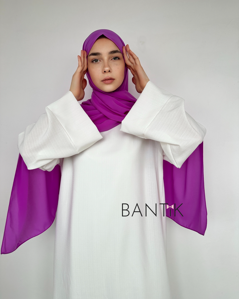 Hijab écharpe châle voile soie de MÈDINE mauve