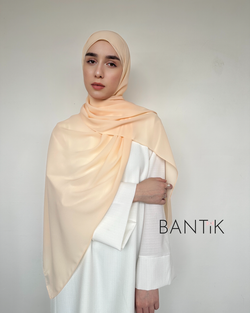 Hijab châle voile soie de MÈDINE bisque 