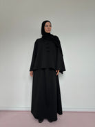 Ensemble Sakura noir – jupe longue avec poches et blouse kimono élégante BANTIK