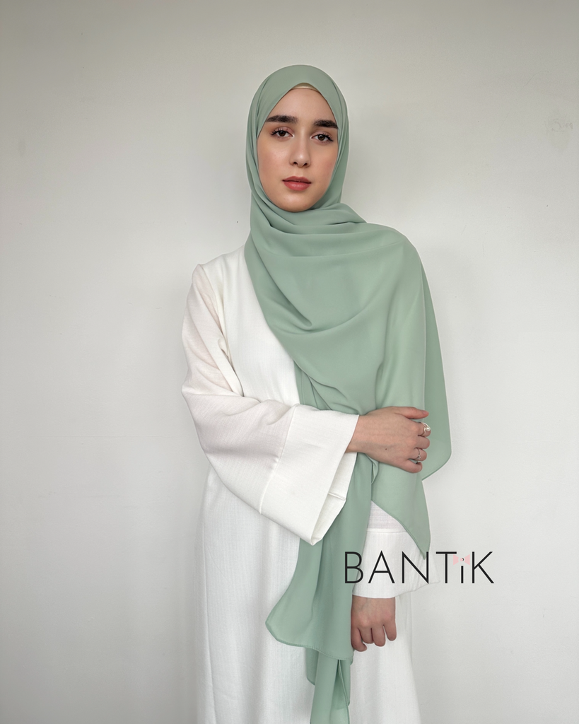 Hijab écharpe voile soie de MÈDINE vert