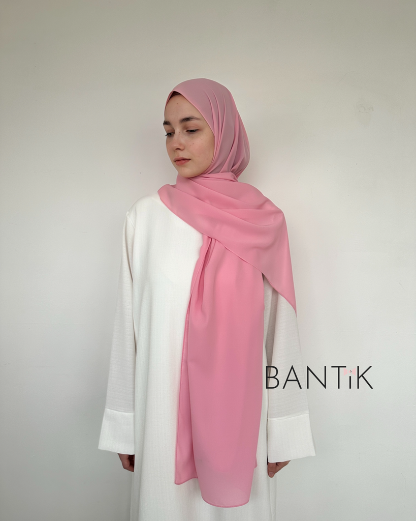 Hijab châle écharpe voile soie de MÈDINE rose
