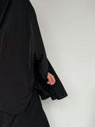 Tissu Soie de Médine du jilbab noir