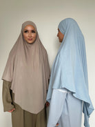 Khimar bambou bleu ciel long et fluide