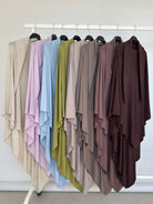 Khimar en bambou lilas pour femme, long, fluide et léger – BANTIK