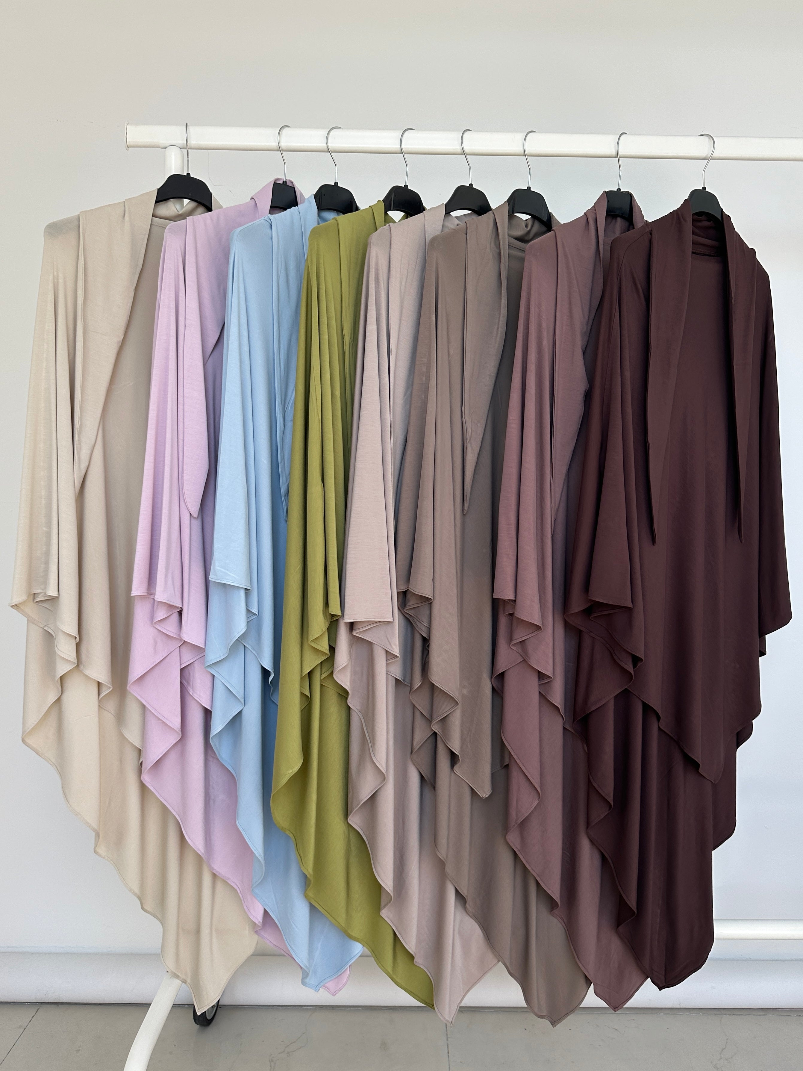 Khimar en bambou lilas pour femme, long, fluide et léger – BANTIK