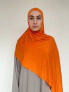 Hijab jersey liquid orange mandarine vibrant xxl longue 