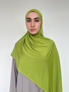 Hijab jersey liquid vert anis fluide et extensible 1
