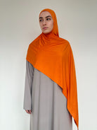 Hijab jersey liquid orange mandarine vibrant extensible xxl 