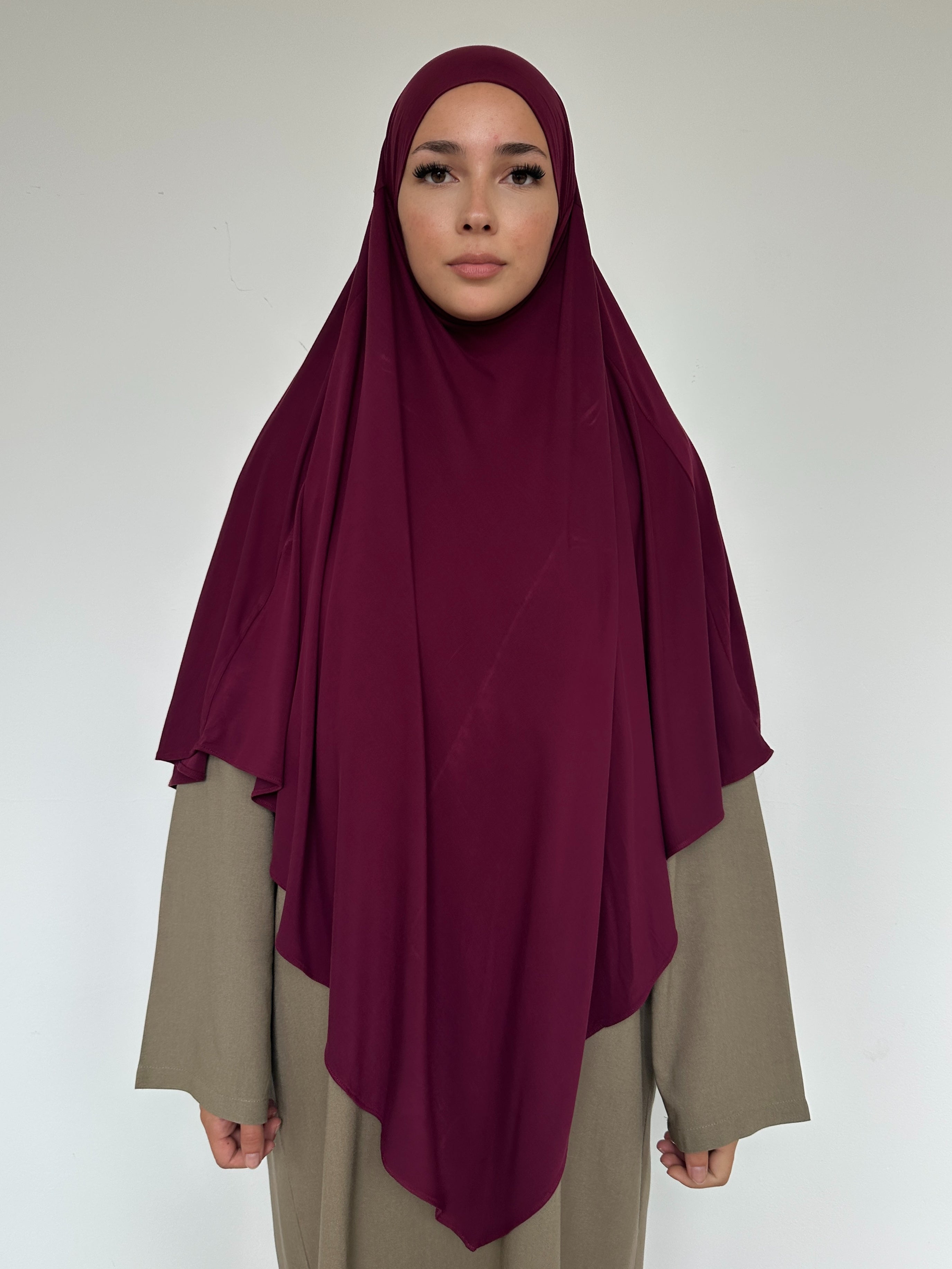 Khimar en bambou cerise pour femme, fluide, léger et couvrant – BANTIK