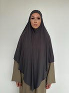 Khimar bambou gris long et fluide