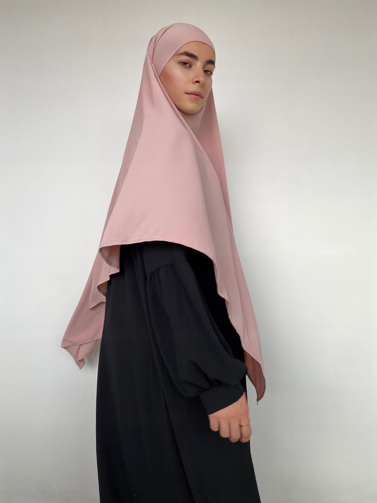 Khimar pour la femme Musulmane, en soie de médine, khimar rose