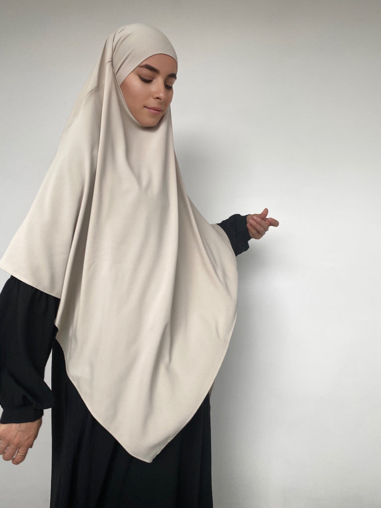 Khimar pour la femme Musulmane, en soie de médine, khimar beige