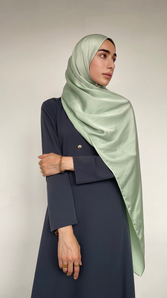 Hijab satin couleur pistache